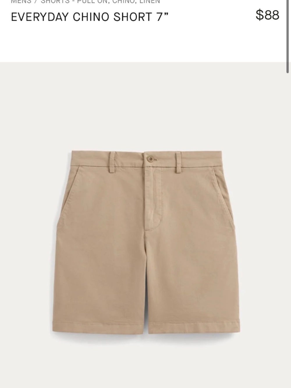 Everlane chino short 7”